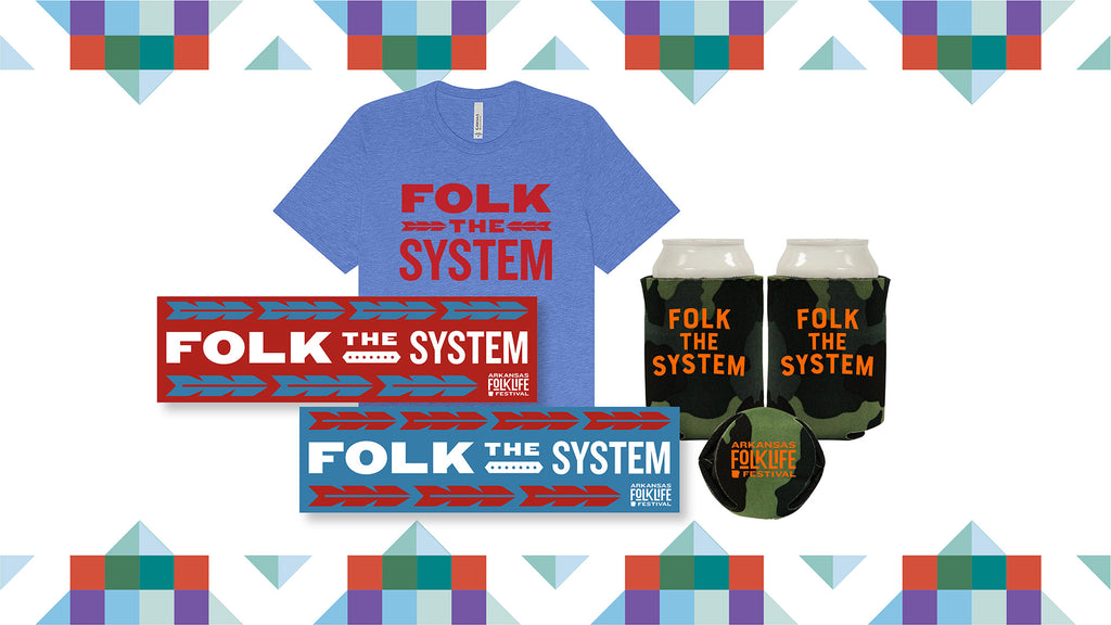 Support - Folk the System Sticker Koozie and Tshirt Bundle